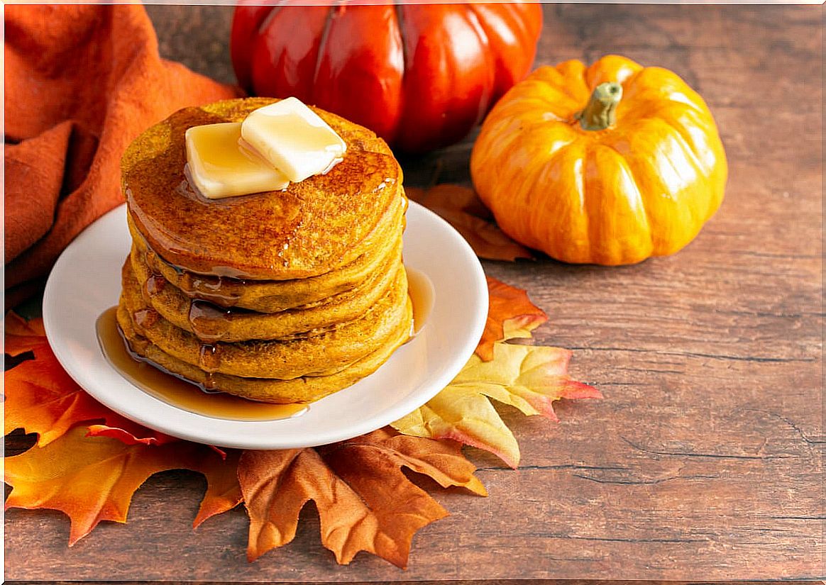 Pumpkin pancakes with vitamin K.