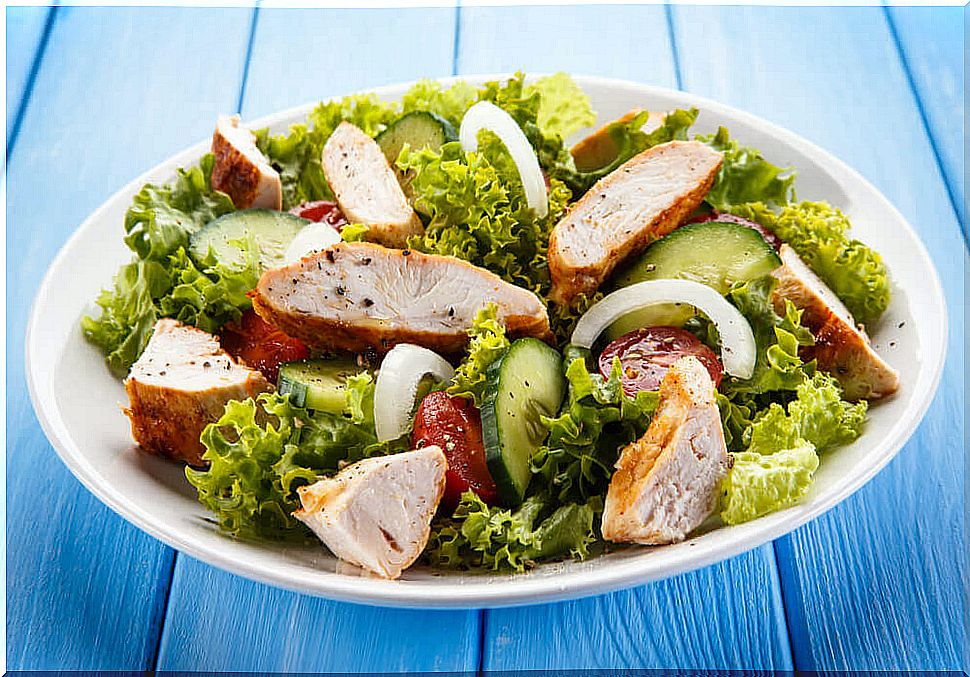 Healthy salad.  to speed up metabolism and lose weight