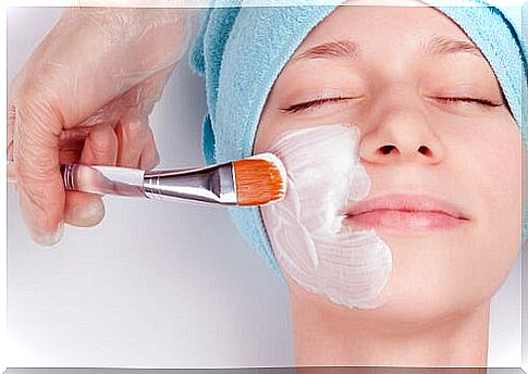 Young man with facial mask