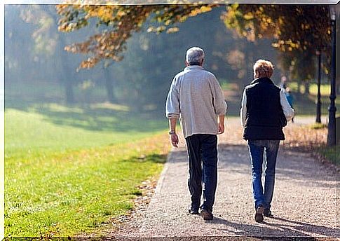 old couple walking