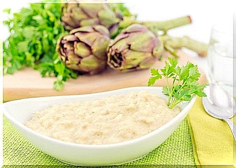 rice with artichoke cream