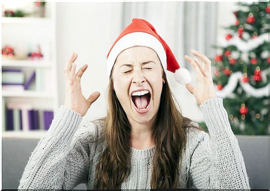 Woman with stress at Christmas