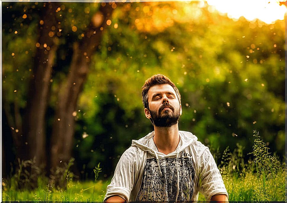 man overcoming his stress headache