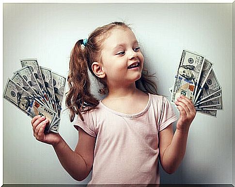 Girl with banknotes