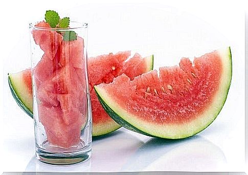 Glass with watermelon